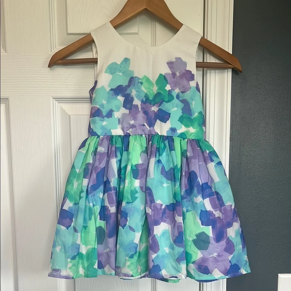 Children’s Place Sleeveless Easter Dress White Blue Purple Green Girl’s Size 5 - Picture 3 of 4